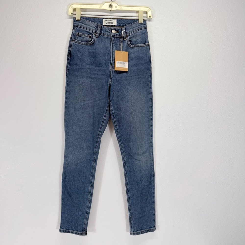Reformation Jeans Harper Syracuse High & Rise Skinny Cropped Blue Size 25